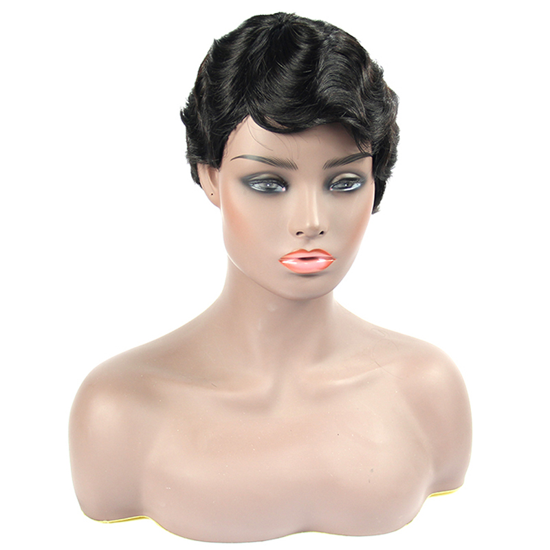 Afro curly machine sewing hair wig, cheap price machine sewing wig wholesale