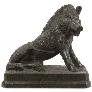 30 years factory casting life size bronze wild boar sculpture