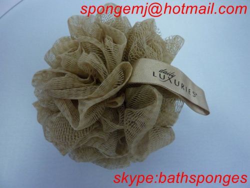 mesh sponge bath pouf plastic bath loofah