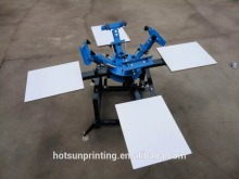 4 color 4 station silk screen printing press