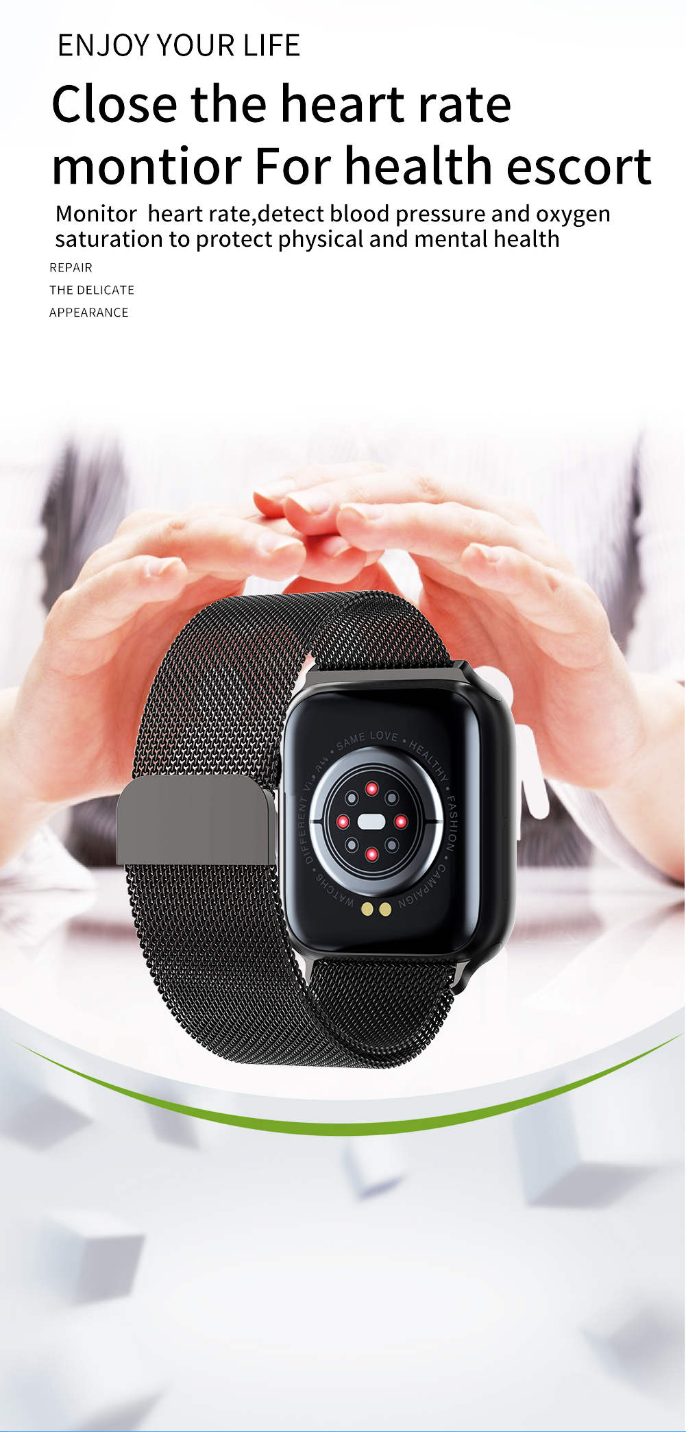 Z23 Mesh Steel Adult Smartwatch Blood Oxygen Alarm Waterproof Smart Watch for Android and IOS