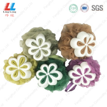 Flower colorful loofah scrub mesh foam sponge