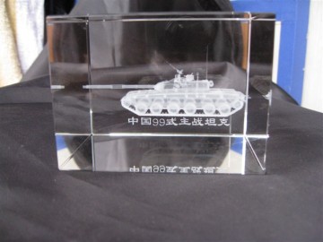 crystal glass cannon tank model
