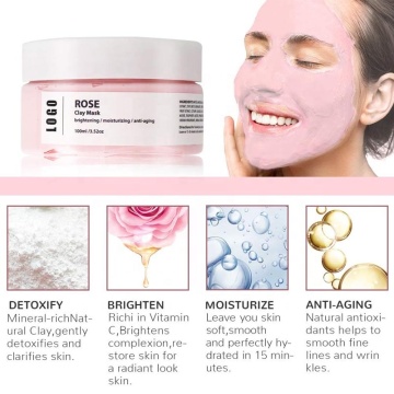 masque de boue rose pour le soin du visage plus doux et plus lisse