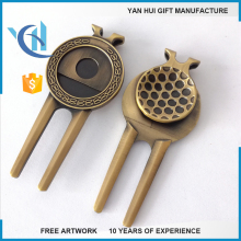 Metal Magnetic Golf divot repair tool with ball marker