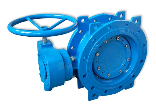 Double Eccentric Double Flange Butterfly Valve with Gearbox BS5163