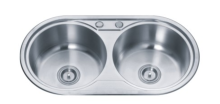 High Quality Round Double Bowl Kitchen Sink