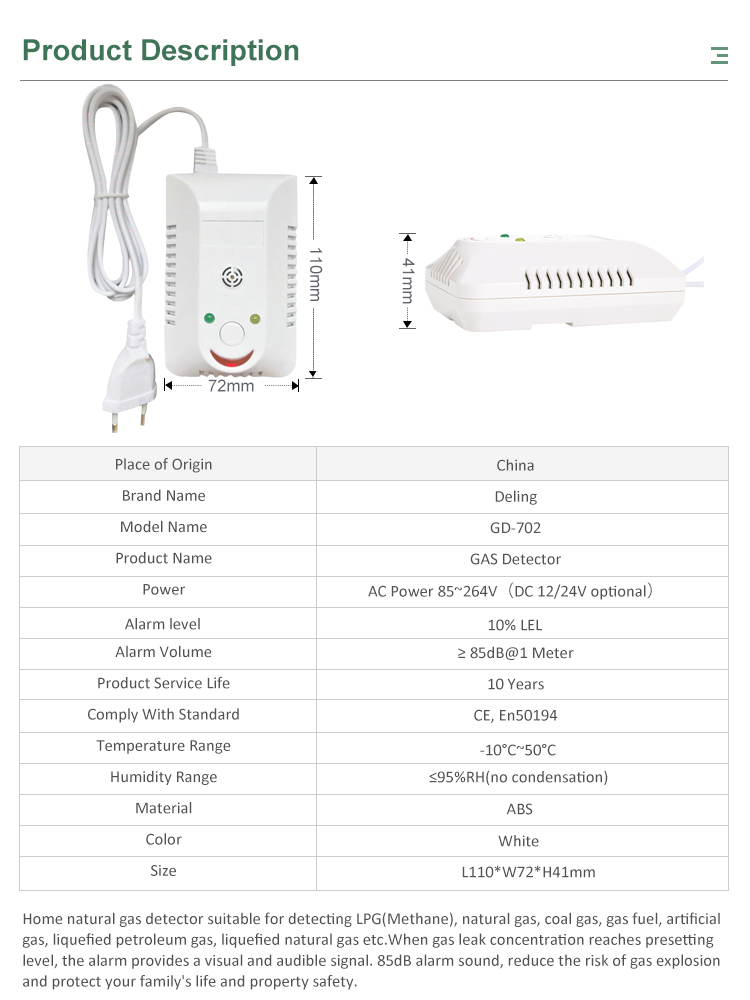 Lpg Gas Alarm Sensor With Solenoid Valve - Personal Gas Leakage ...