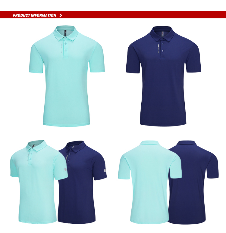 Camisas de golf Dry Fit Polo de manga corta Camiseta deportiva