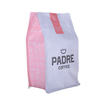 Bolsa de café de superficie negra mate con fondo de caja compostable