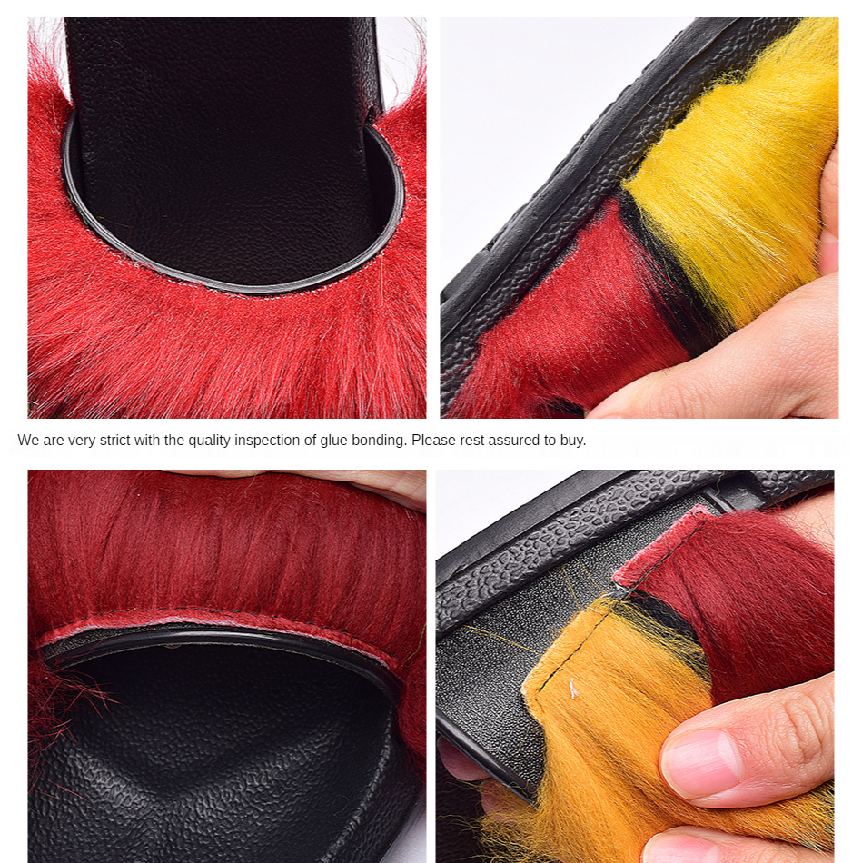 Top Selling Sandals and Bag Set Wholesale New Arrivals Colorful Handbag Fur Slides 2021 Ladies Purse and Shoe Sets