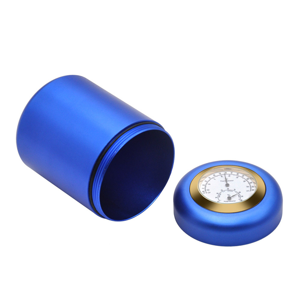 Aluminum Alloy Stash Jar With thermosmeter hygrometer Portable Dry Herb Storage Herb Storage Bottle Metal Container