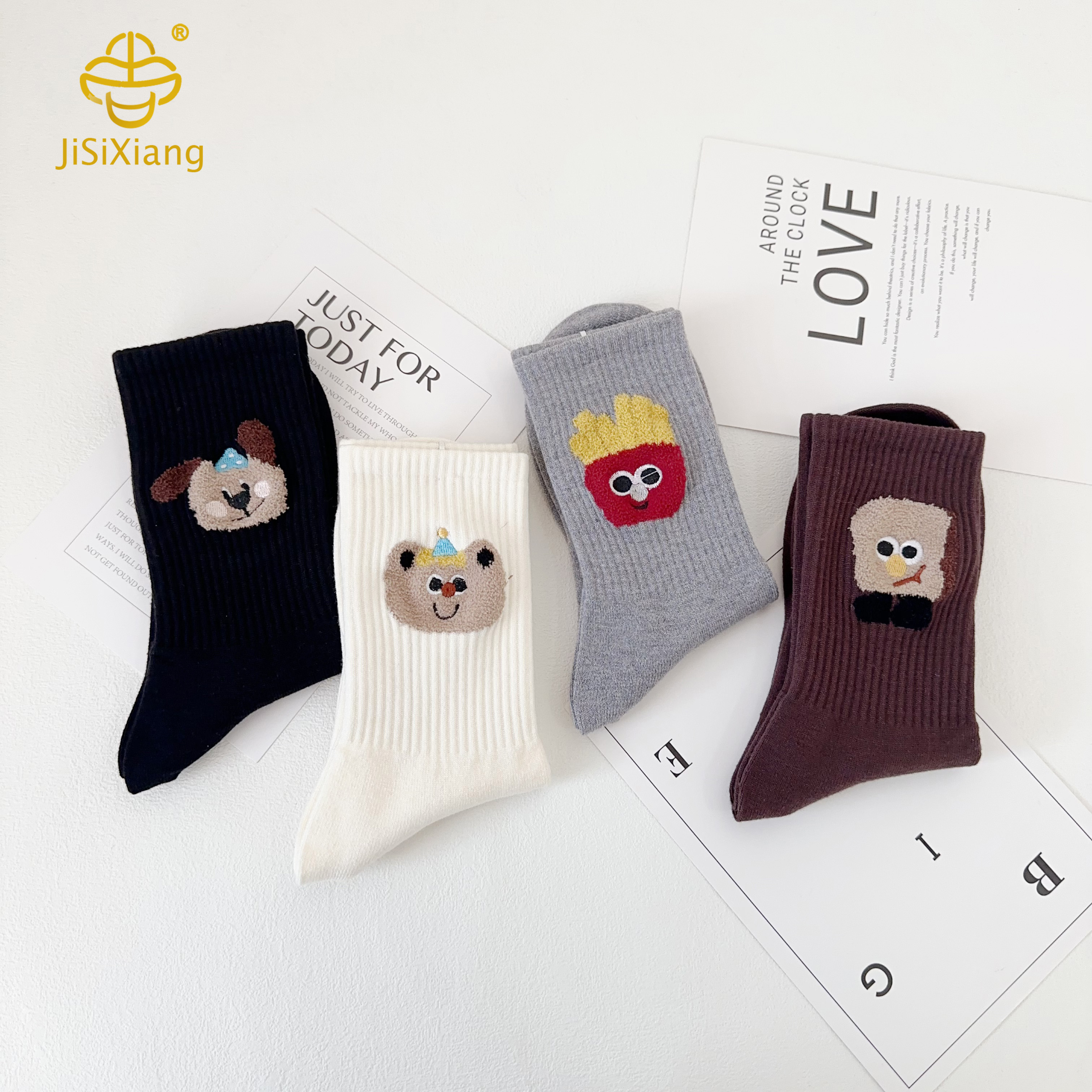 곰 중간 튜브 양말의 한국 버전 Korean version of bear ins mid-tube socks