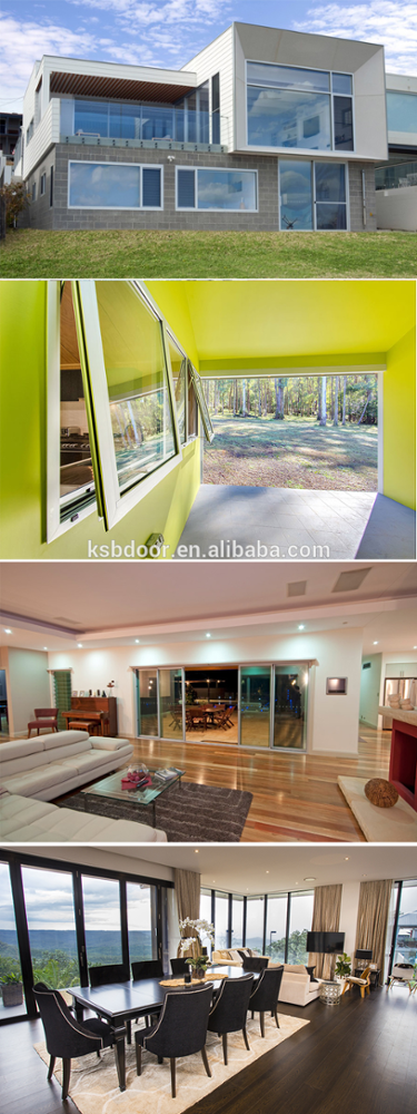 European modern design soundproof double laminated tempered glass aluminum bifold doors