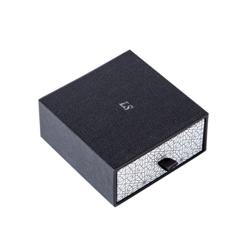 Drawer Slide Custom Logo Packing Watch Box Black