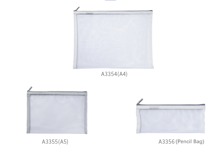 Comix Soft Nylon Mesh A4 A5 Pencil File Bag Document Bag with Zipper