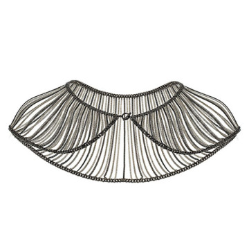 Cloak -shaped fashion jewelry choker necklace gun black plated