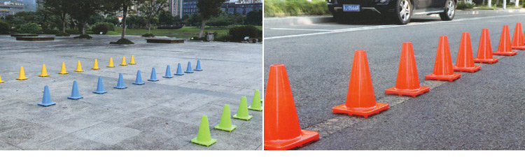 Hot Selling 75 cm Reflective Film Black Base Road Traffic Cones, Reflective PVC Traffic Cone/