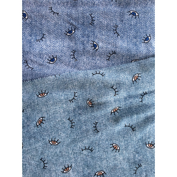 Denim Eyes Rayon Poplin shuttle 45S Printing Fabric