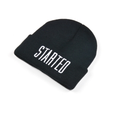 custom small order acrylic embroidered black beanie
