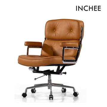 Brown Office Chair With Aluminum Frame