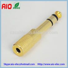 metal gold plated 6.35mm stereo male to 3.5mm stereo female phone audio adaptor connector