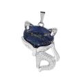 Lapis Lazuli Luck Fox Collier pour femmes hommes guérison énergie cristal amulet animal pendent bijou de bijoux de pierres précieuses