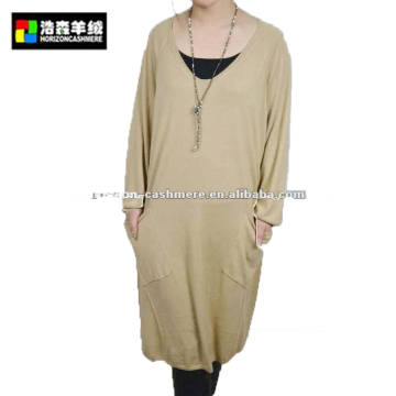 Women Creamy White Cashmere Silk Blended Sweater, Women Long Cashmere Sweater Dress