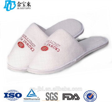 White Terry Slipper with Hotel Embroidery Logo