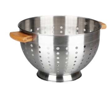 Stainless Steel Colander with wooden handle