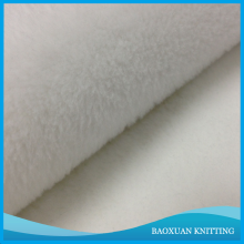 2016 Soft 100%polyester white poly spun velour fabric/fleece fabric