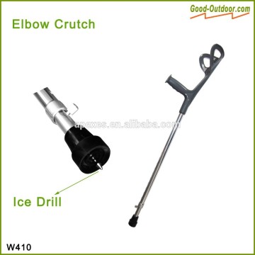 F shape Adjustable Elbow Crutch with Ice Drill