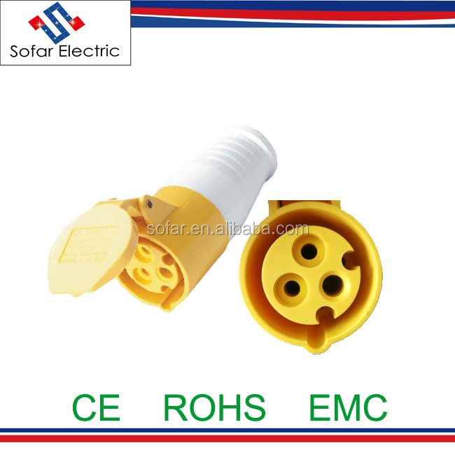 CE Approved SF-223-4 IP44 110V~130 32A 3Pin 2P+E Industrial Socket