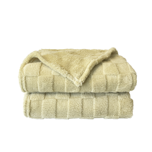 Personalized Super Soft Cozy Green Jacquard 3D Checkered Sherpa Throw Blanket