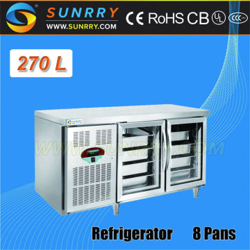 High Quality table top mini fridge/Refrigerated work table