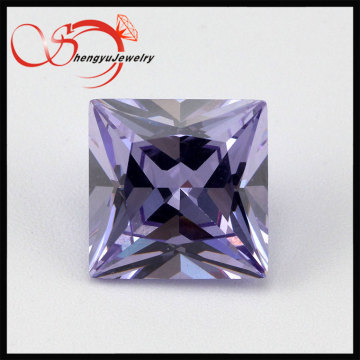 Square shape Amethyst loose cubic zirconia jewelry stones