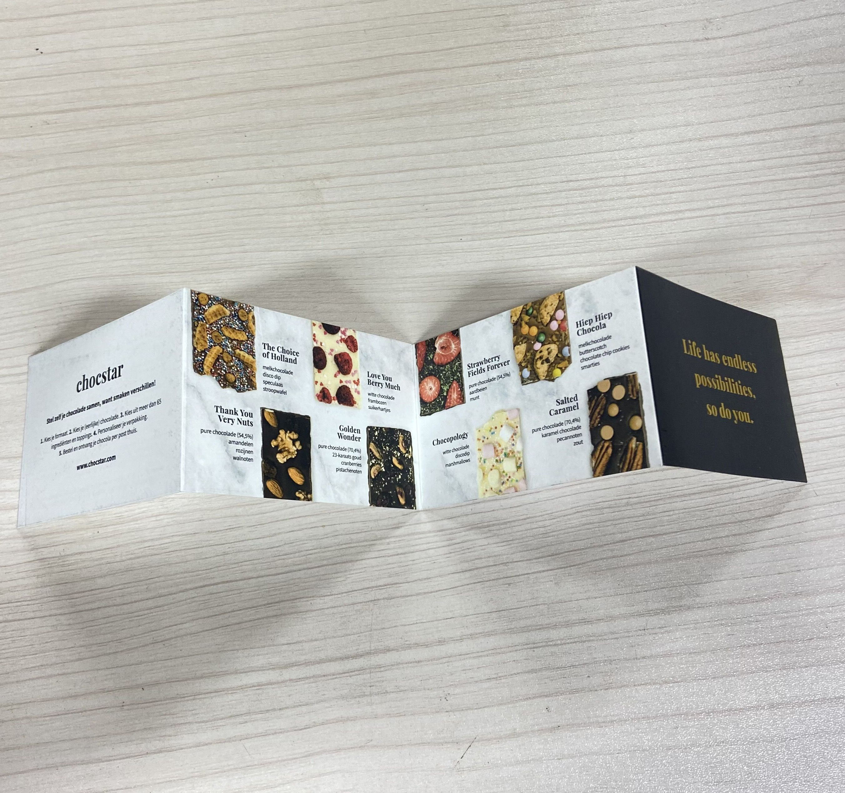 Custom printing booklet/pamphlet/manual folded leaflet luxury pocket brochure with gold foil writing