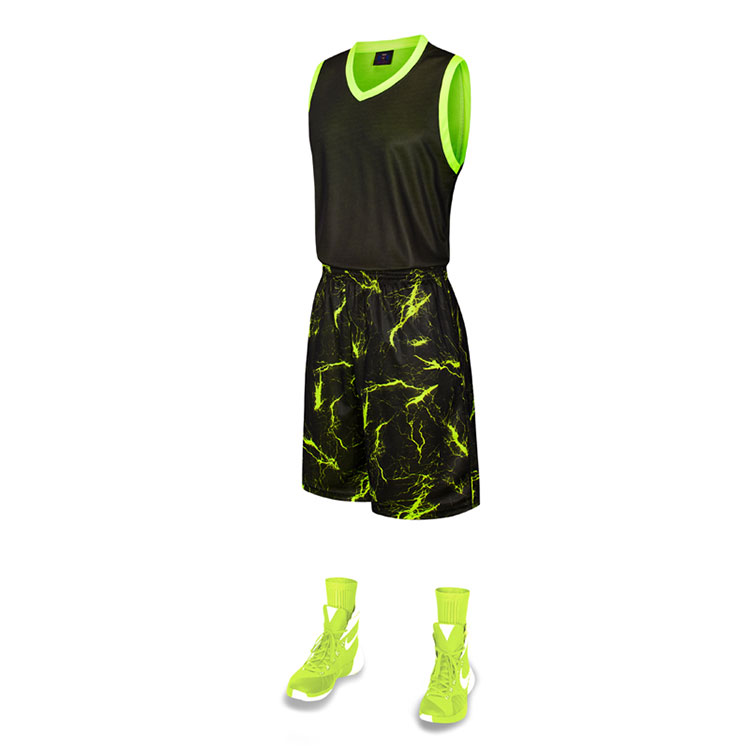 Sublimation basketball jersey V-neck uniform