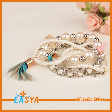 Combination Multi Strand Imitation Pearl Bracelet