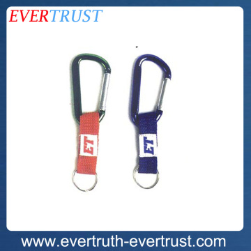 metal custom carabiner strap with embroidery label