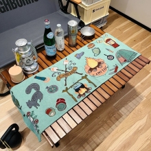 Camping Linen Table Runner and Outdoor Picnic Rectangular Tablecloth