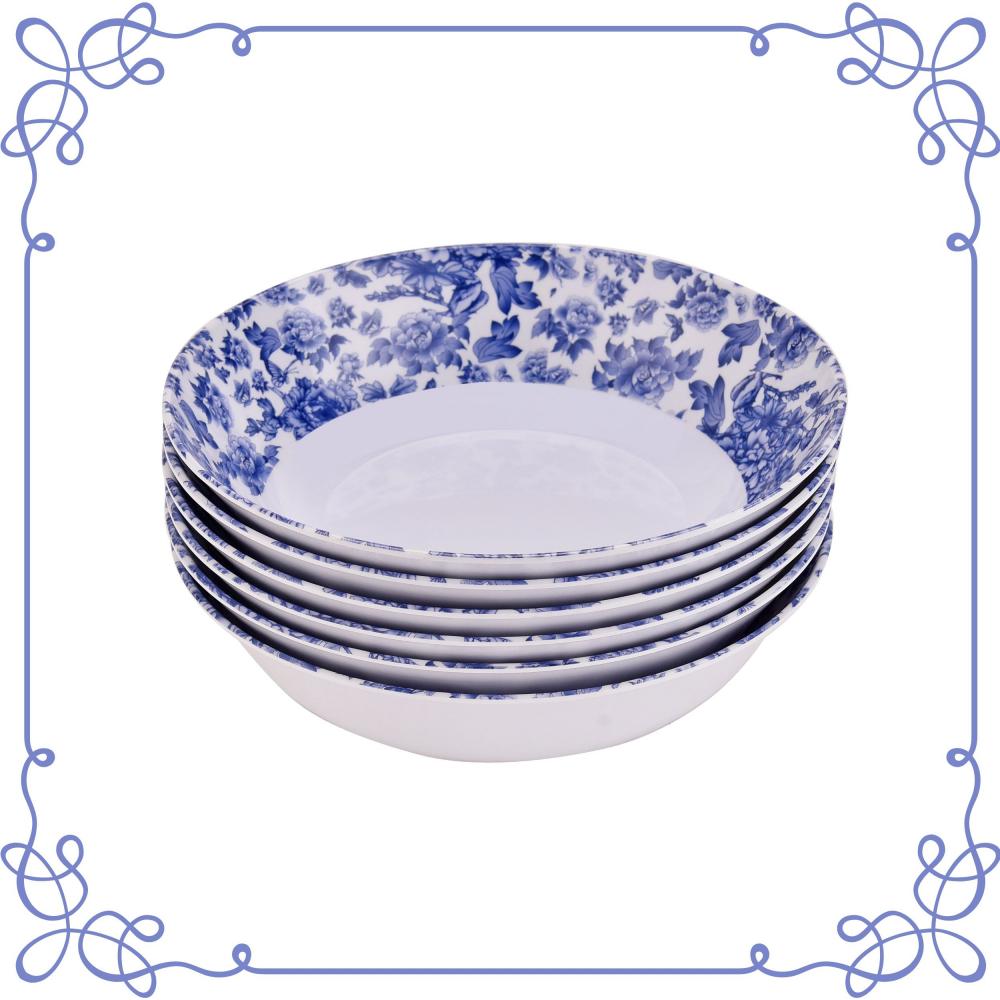 7.5" Melamine dinnerware Shallow Bowl set of 6