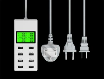 New Brand LCD 8 Port USB Mobile Phone Charger 5V 9.5A Output USB Charger