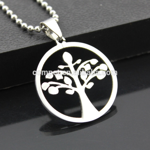 Stainless steel tree of life pendant necklace