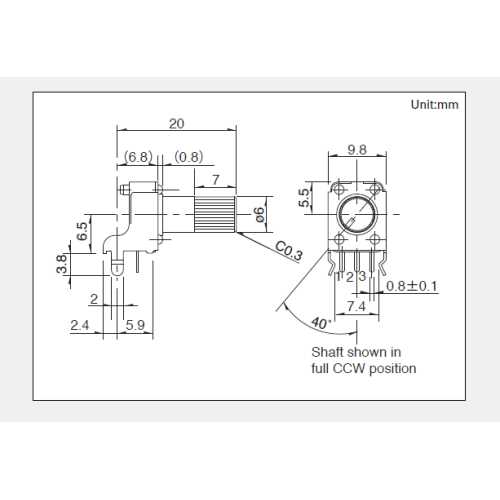 Rk09k series Rotary potentiometer