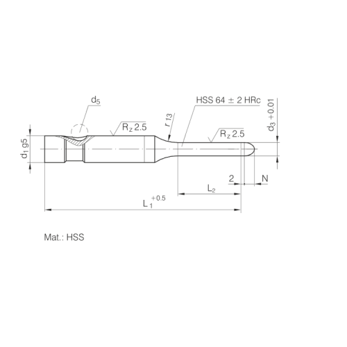 Light Duty Ball-Lock Pilots Punch med Parabolical Tip