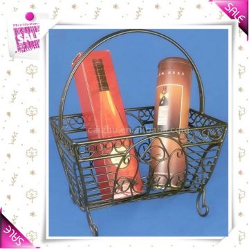 Metal wine gift basket