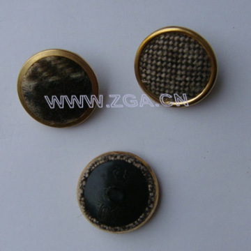 Covered Button with brass ring / Covered Buckle