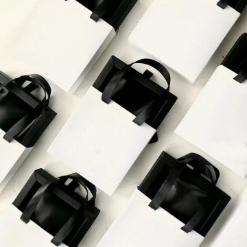 Custom Rigid Cardboard Necklace Boxes with Ribbon and Long Handle