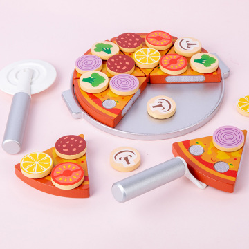 Girls' Party: Explore Wood Pretend Play Pizza with Removable Toppings for Creative Cooking Fun
